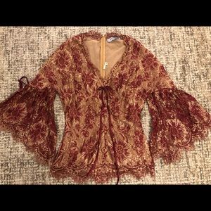 Marc Bouwer Vintage Lace top, MSRP $1750, size 4